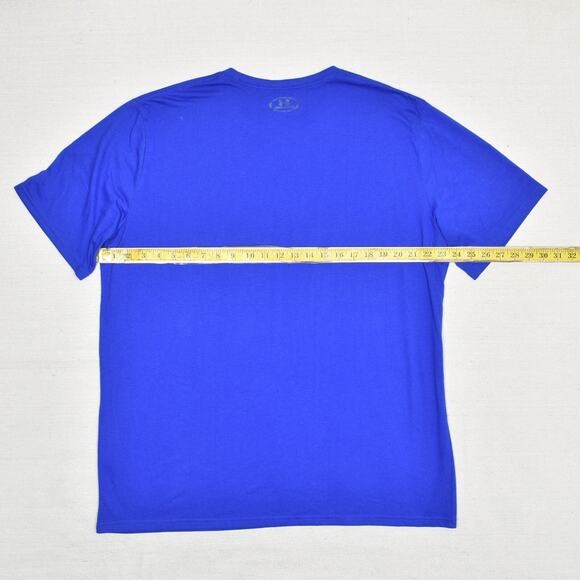 Under Armour Men T Shirt Short Sleeve Loose Heatgear Cotton Blend Blue Size 2XL - Picture 4 of 8